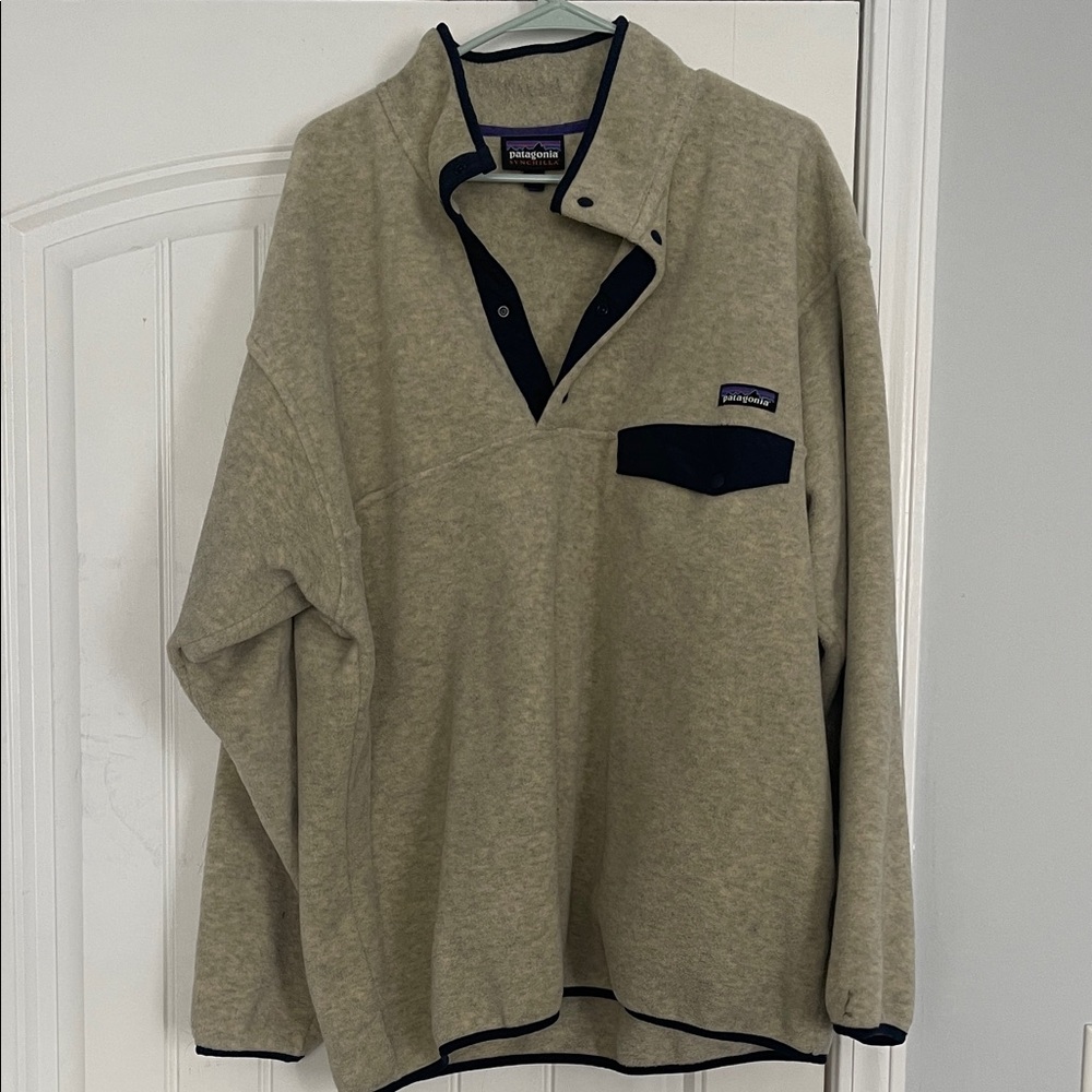 Patagonia Khaki Fleece with Dark Trim